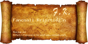 Fancsali Krisztián névjegykártya